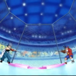 Tyson and Kai about to battle in their cage match in Beyblade season 1