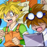 Max and Kenny watching a battle in Beyblade season 1