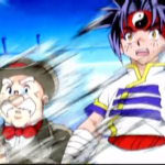 Ray and Mr Dickenson watching a battle in Beyblade season 1