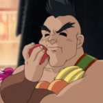 Gary eating an apple in Hong Kong in Beyblade season 1