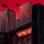 Skyscrapers in a Hong Kong sunset in Beyblade season 1