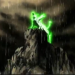 The bit beast Driger standing on a mountain in China, in Beyblade season 1