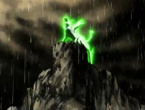 The bit beast Driger standing on a mountain in China, in Beyblade season 1