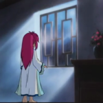 Mariah in Beyblade season 1 looking out of a window at night in China