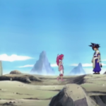 Mariah and Ray meeting on top of a mountain in China, in Beyblade season 1