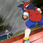 Tyson facing up against one of The Charming Princes in Beyblade season 1